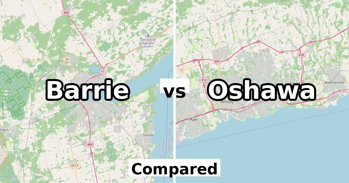 Barrie vs Oshawa: Population & Income Compared