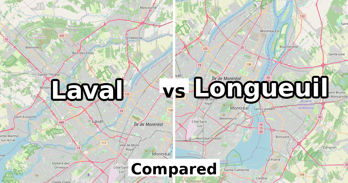 Laval vs Longueuil: Population & Income Compared