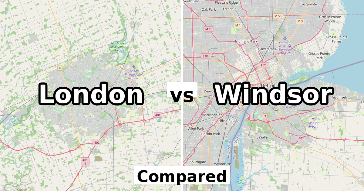 London vs Windsor: Population & Income Compared