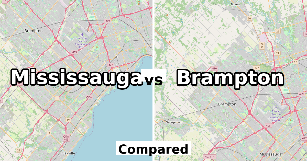 Mississauga vs Brampton: Population & Income Compared