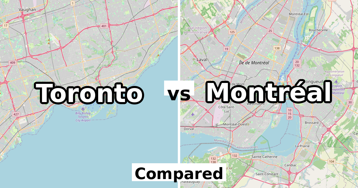 Toronto vs Montréal: Population & Income Compared